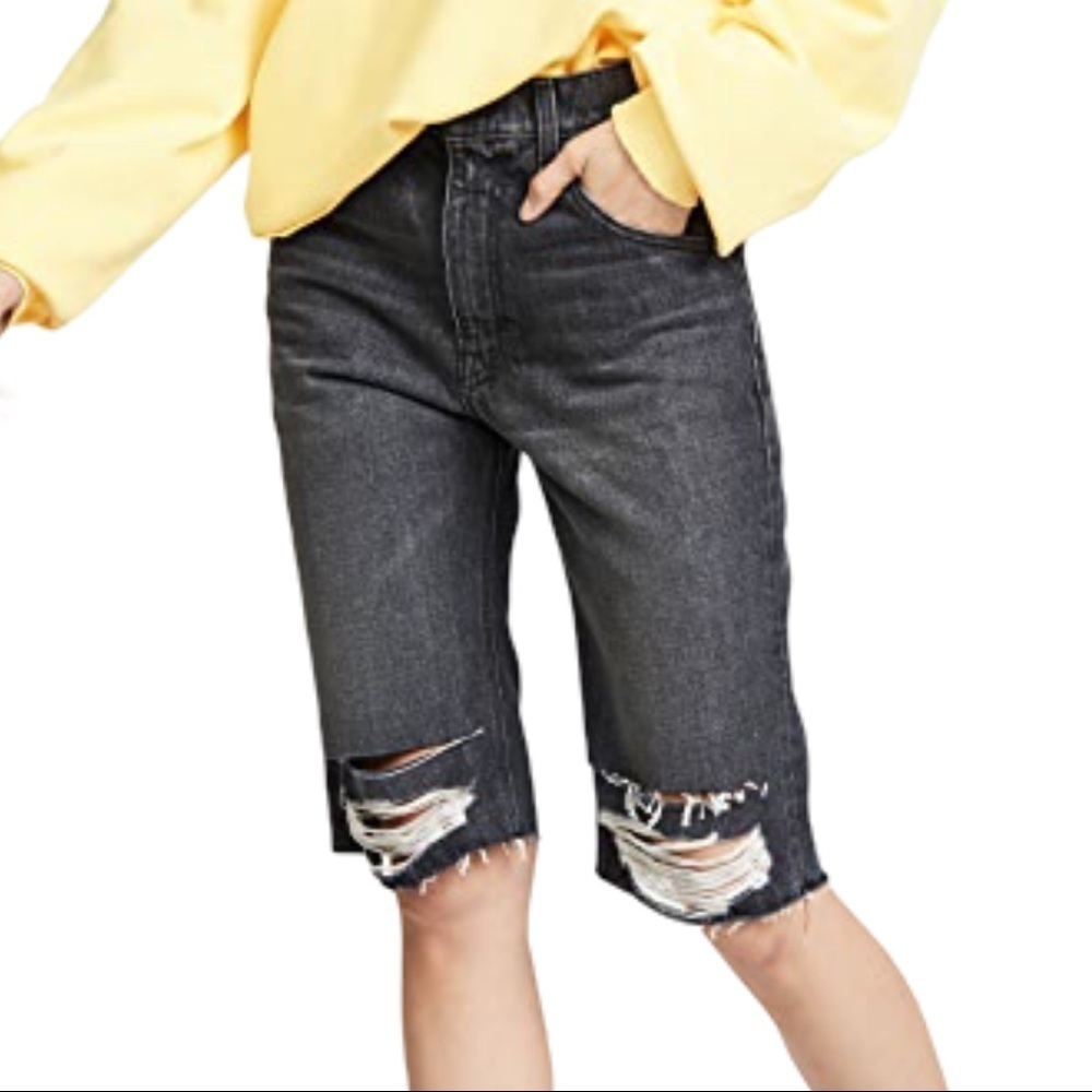 Hudson Sloane High Waist Long Cutoff Shorts